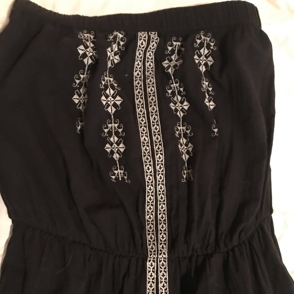 Cotton Bohemian strapless maxi dress